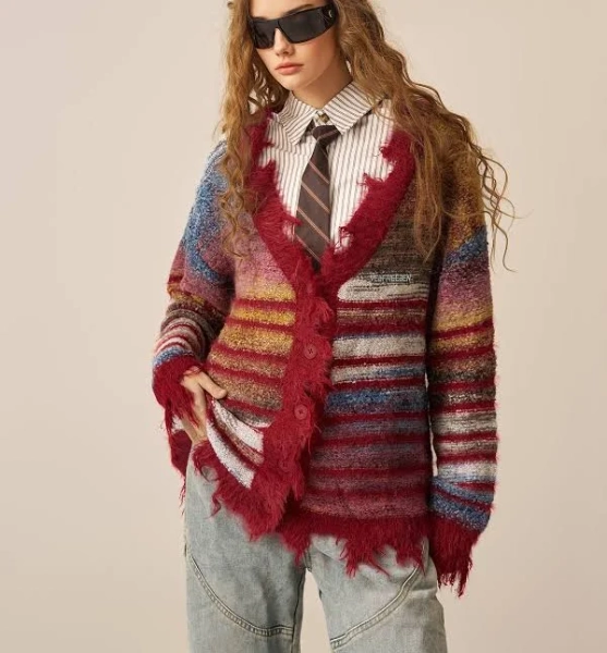 Aelfric Eden Fringe Pinstripe Cardigan
