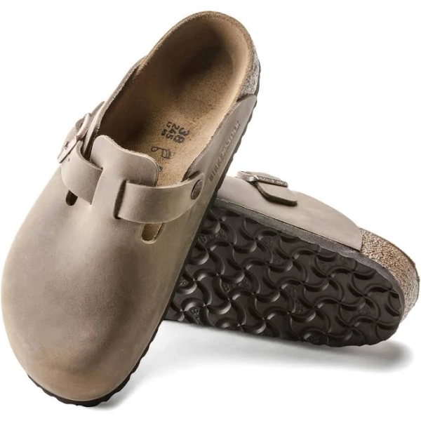 BIRKENSTOCK Boston Oiled Leather Tobacco Brown Clogs