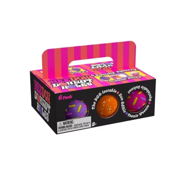 Schylling Teenie Dohnut Holes NeeDoh Squishy Fidget Toy Multicolor 6ct