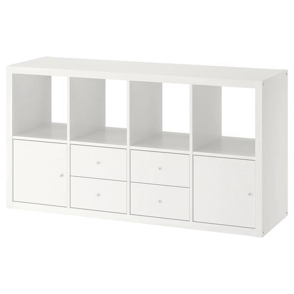 KALLAX Shelf unit with 4 inserts - white 57 5/8x30 1/8 "