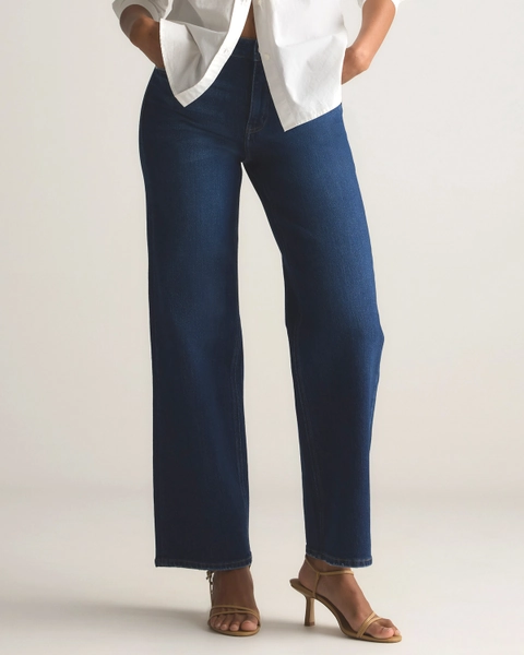 Bella Stretch Relaxed Straight Jeans in Atlantic Blue