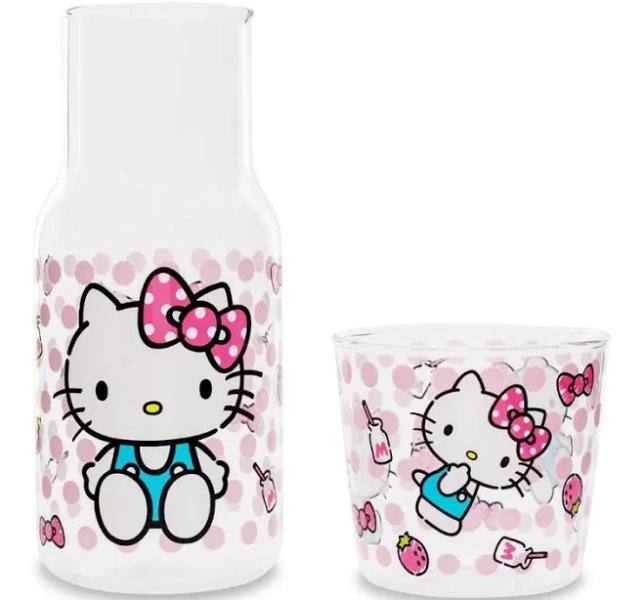 Hello Kitty Glass Pitcher with 8-Ounce Cup