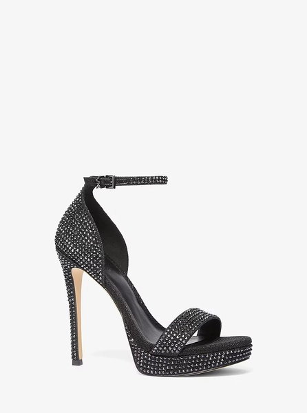 Jordyn Embellished Glitter Chain Mesh Platform Sandal