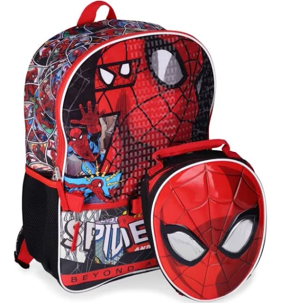 Marvel Boys Spiderman Laptop Backpack 2-Piece Set with Lunch Bag