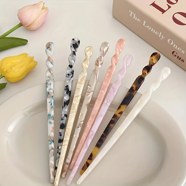 Marble Pattern Simple And Elegant Hairpin Headdress Vintage Hair Accessories Party Headwear