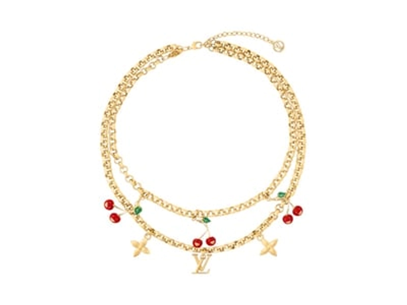 Women's Louis Vuitton x Takashi Murakami Cherry Necklace in Gold/Tone Metal