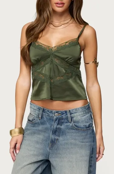 Tamar Lace Trim Satin Camisole