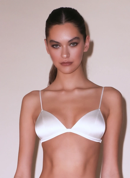 Ivory Molded Luxe Triangle Bra | Fleur du Mal