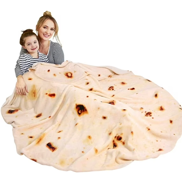 Livhil Giant Tortilla Blanket 71 inch Double Sided, Tortilla Blanket Adult Size Funny Blankets Food Blankets for Adult, Realistic Food Throw Blanket