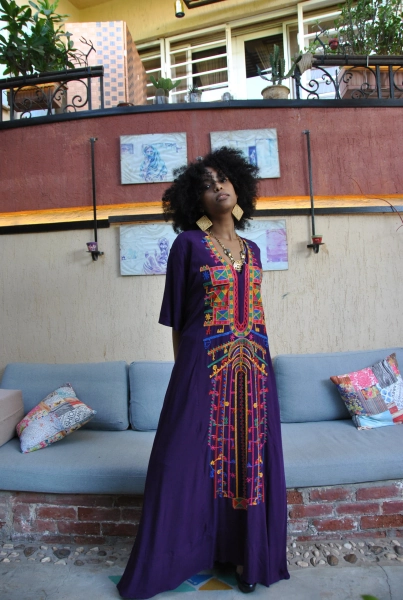 Purple Siwa Multicolor embroidered Kaftan dress, Cotton Kaftan, caftans for women, Summer Kaftan, Embroidered kaftan, caftans, Egyptian