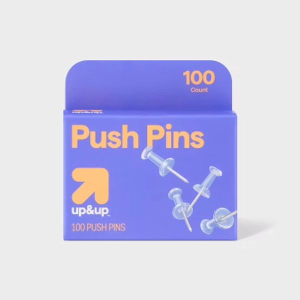 100ct Push Pins Clear - up&up™