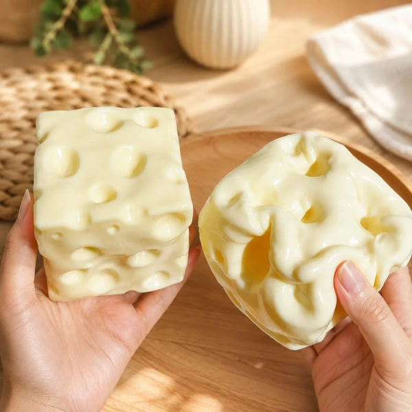 Jumbo Cheese Squishy, Slow Rising Kawaii Stress Relief Sensory Fidget Desk Toy