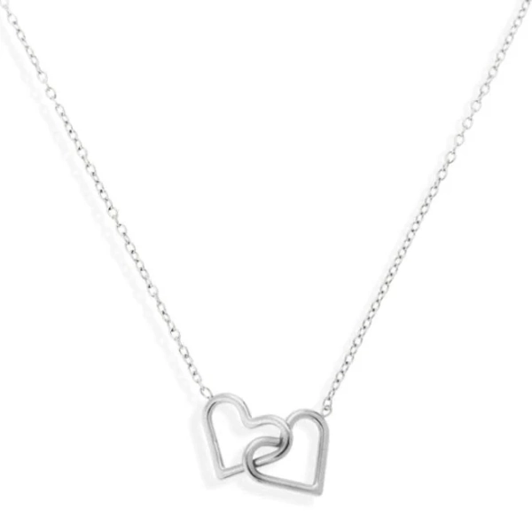EVRY JEWELS WATERPROOF Silver Plated Stainless Steel You Have My Heart Necklace