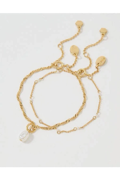 Aerie Twist Chain Pearl Bracelet