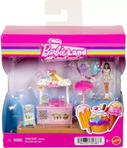 Barbie Mini BarbieLand Doll & Ice Cream Stand Playset