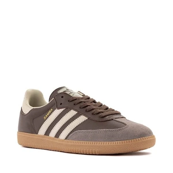 Mens adidas Samba OG Athletic Shoe - Brown / Putty Gray / Gold Metallic / Gum - Size 12