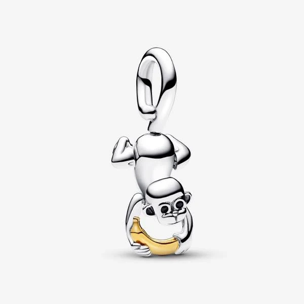 Pandora Women's Two-Tone Movable Monkey Dangle Charm