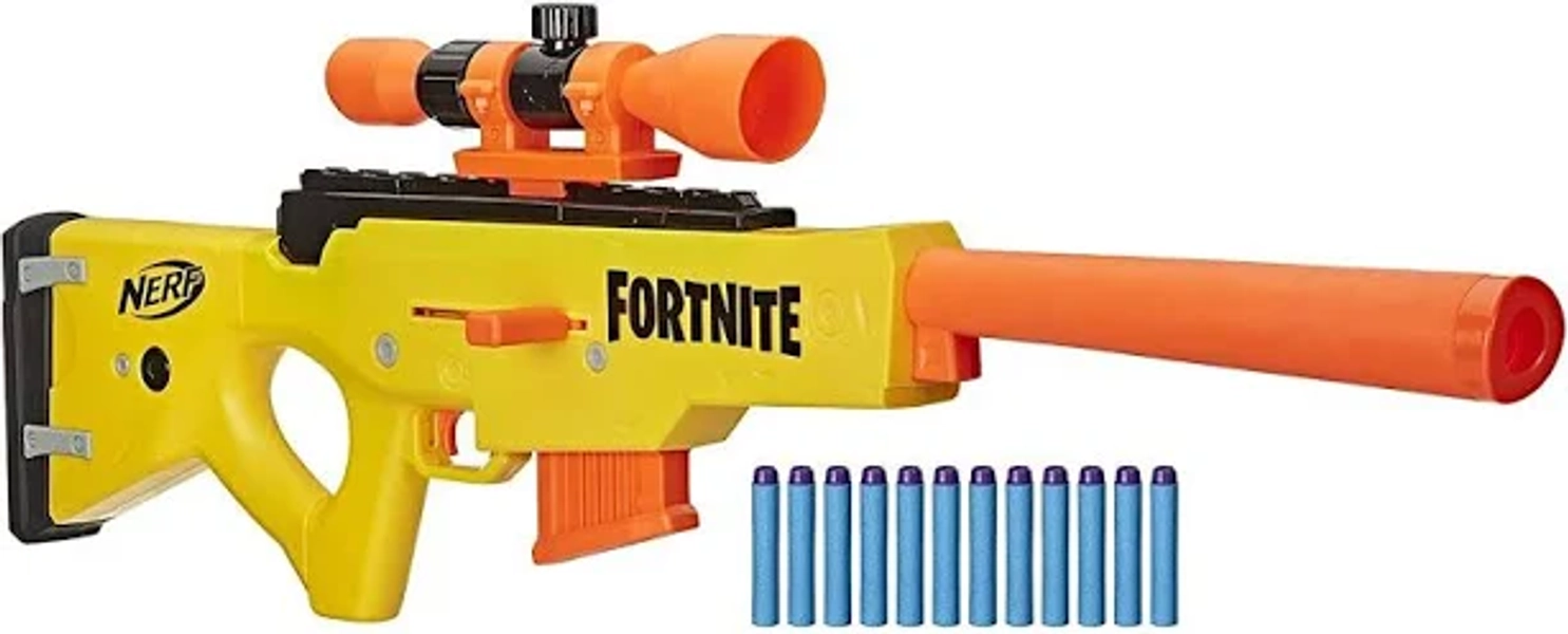 Nerf Fortnite Basr-l Bolt Action, Clip Fed Blaster, Removable Scope