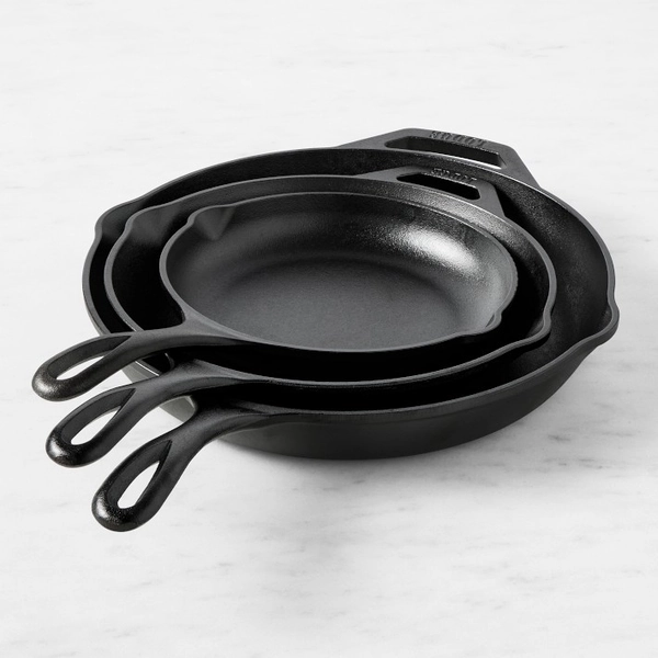Lodge Chef Seasoned Cast Iron Skillet, Set of 3
