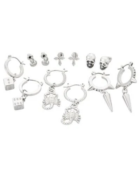 Spencer's Silver Skull Scorpion Stud and Huggie Hoop Earring
