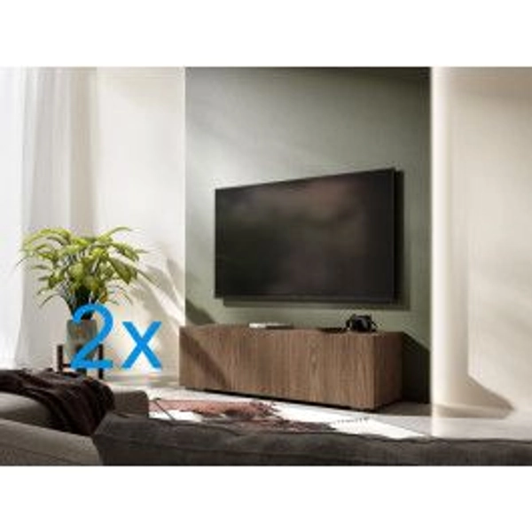 Tv-meubel KINGSTON 2 klapdeuren 210 cm walnoot