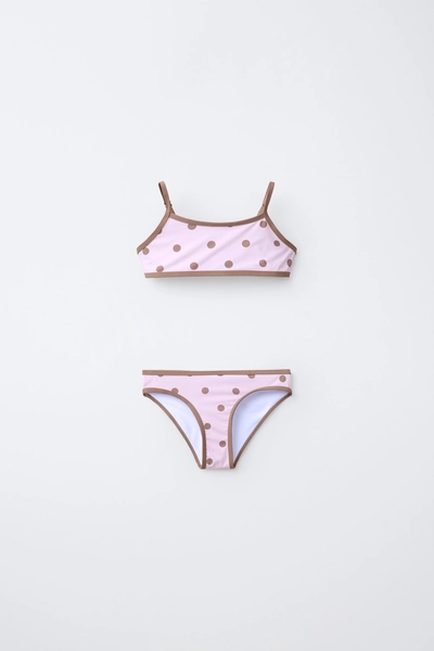 6-14 YEARS / POLKA DOT BIKINI WITH CONTRAST PIPING