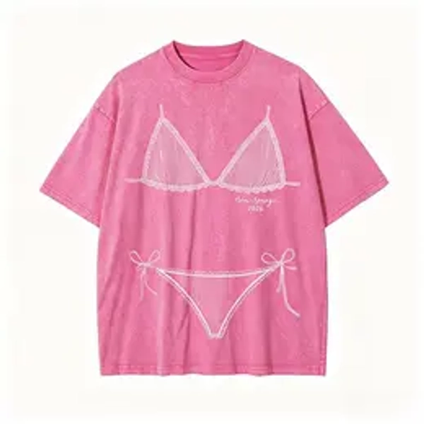 Bikini Graphic Washed T-shirt ,Last Splash Seashells and Wedding Bells, Bikini Body Illusion Shirt, Funny Summer Vacation Coverup