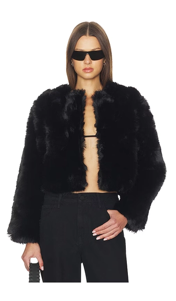 Crop Faux Fur Coat