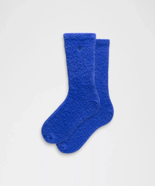 Unisex Fuzzy Crew Socks - Riverside - XL
