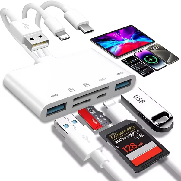 5 in 1 Memory Card Reader USB 3.0 OTG Adapter SD Card Reader For iPhone/iPad IOS
