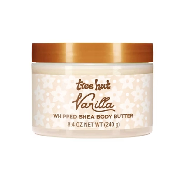 Tree Hut Vanilla Whipped Shea Body Butter Jasmine & Vanilla - 8.4oz: Paraben-Free, Vegan, Jar, for Whole Body