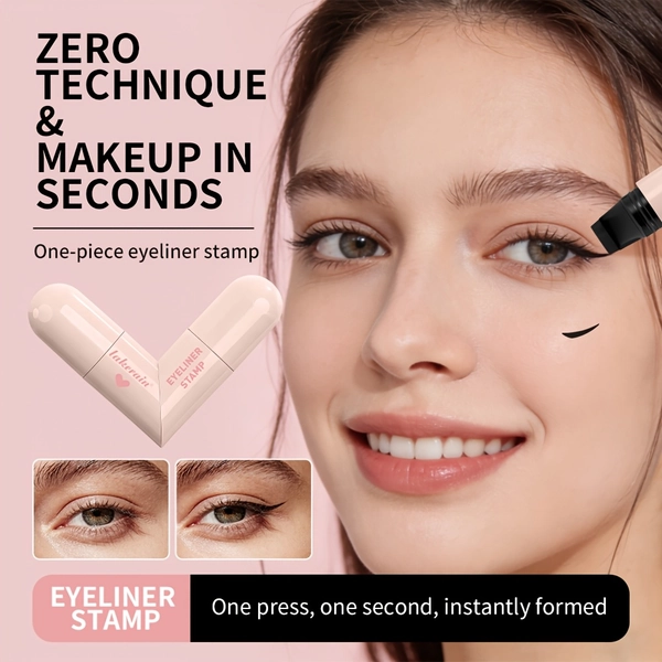 Heart-shaped Double-ended EYELINER STAMP, Portable Convenient for Beginners. Forms a Line in One Stamp, Fits the Curve of the Eye Shape Precisely Quickly Creates Makeup. Dries Fast Waterproof Not Smudge, Beginners Create a Delicate Eye Makeup Easily