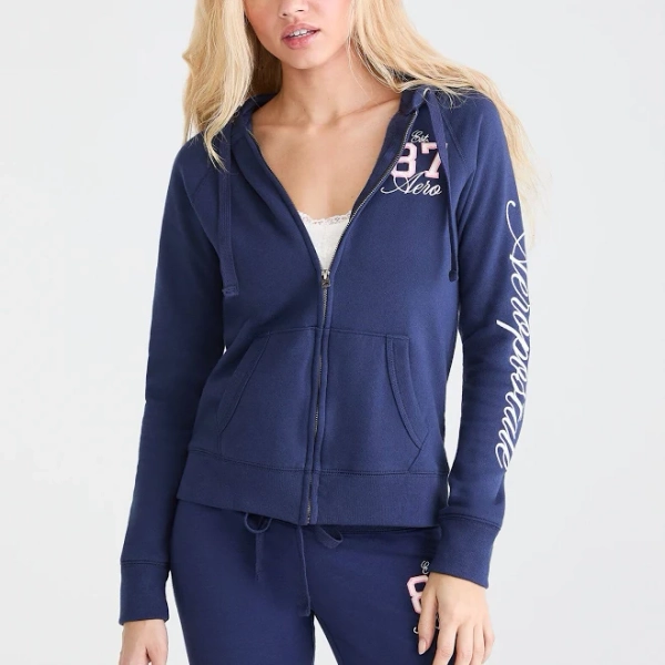 Aeropostale Women's 87 Logo Full-Zip Hoodie
