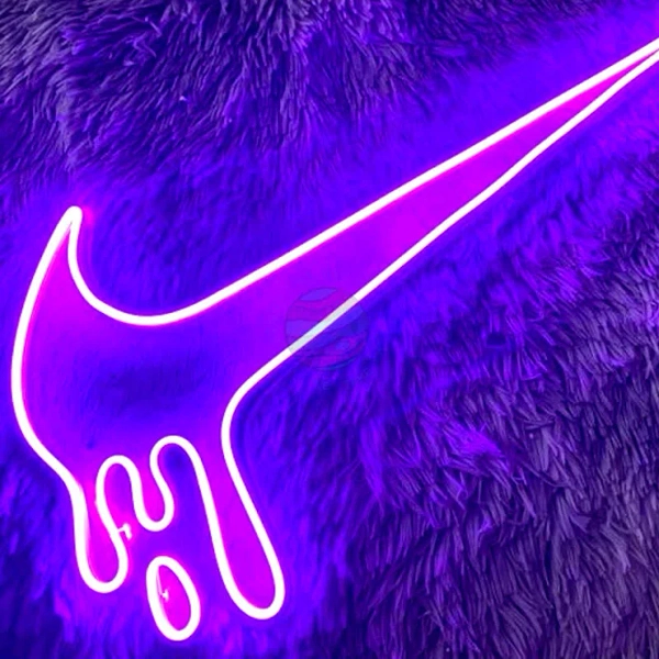 "Swoosh Drippin" Neon Sign Standard / Purple