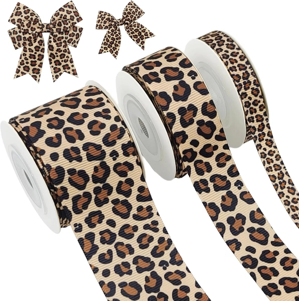 3 Roll Leopard Print Grosgrain Ribbon, 15 Yards Cheetah Print Craft Ribbon for Christmas Garland Gift Wrapping Party Decor Supplies, 3/8, 7/8, 1.5 Inch(Leopard Print) - Walmart.com