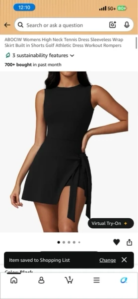 Amazon.com: ABOCIW Womens High Neck Tennis Dress Sleeveless Wrap Skirt Built in Shorts Golf Athletic Dress Workout Rompers Black Medium : Clothing, Shoes & Jewelry