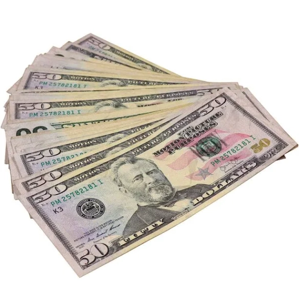 $50 RealAged Full Print New Series Bills - Prop Money 50 Bills