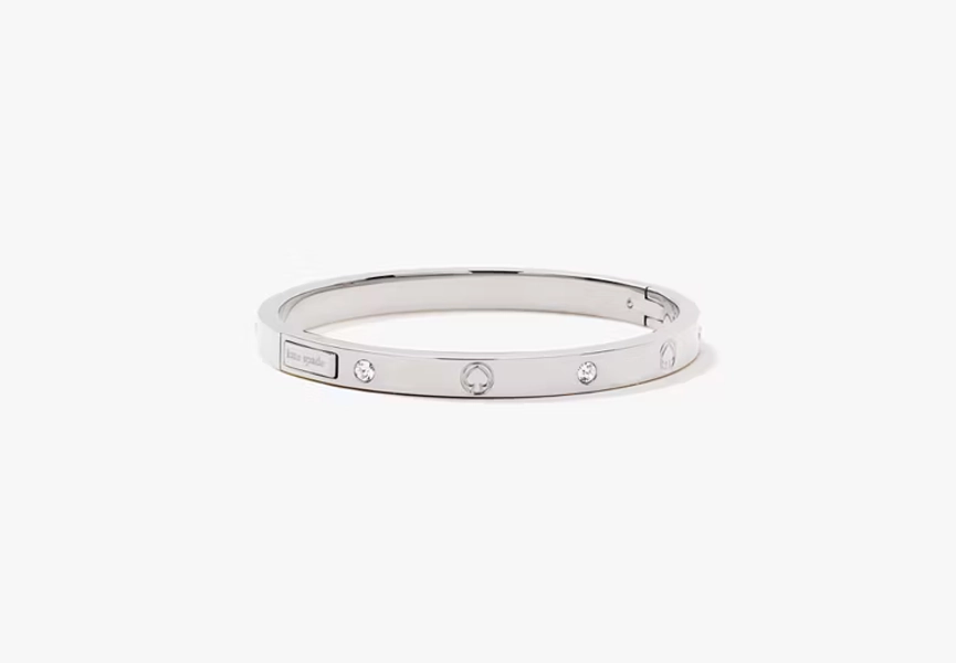 Silver Infinite Spade Engraved Spade Bangle