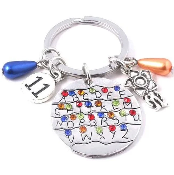 Strange Things 26 Letter Keychain Necklace