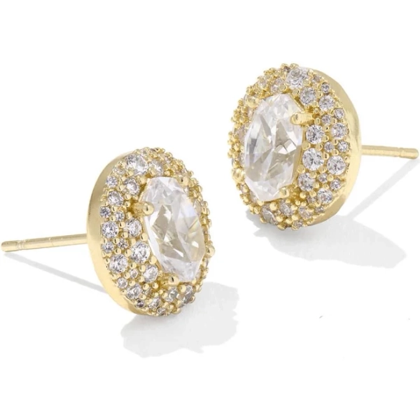 Kendra Scott Bella Stud Earrings with White CZ