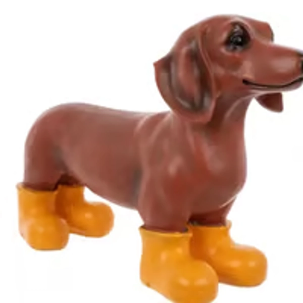Dachshund rain boot statue