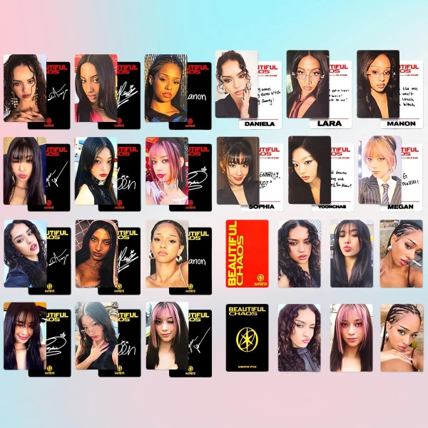 KATSEYE Beautiful Chaos Photocards, WVS Eyekons Cards, Sophia, Manon, Daniela, Lara, Megan, Yoonchae