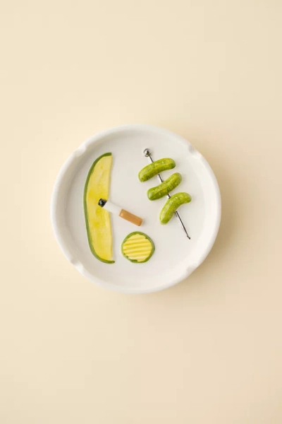 Vices Patterned Ceramic Ashtray