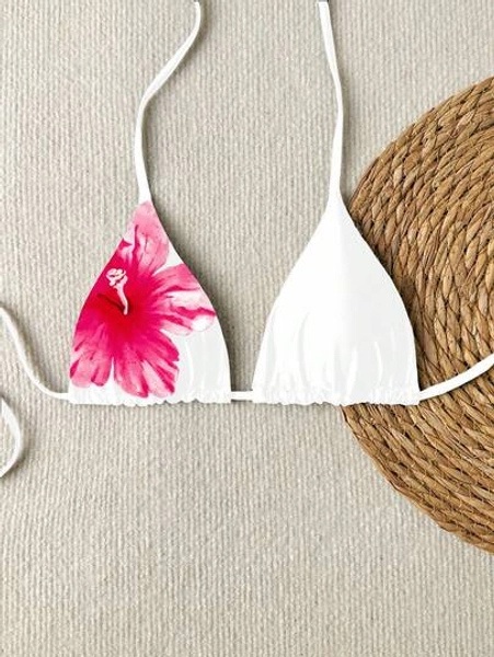 Swim Mod Springbreak Floral Print Sexy Vacation Bikini Top For Women