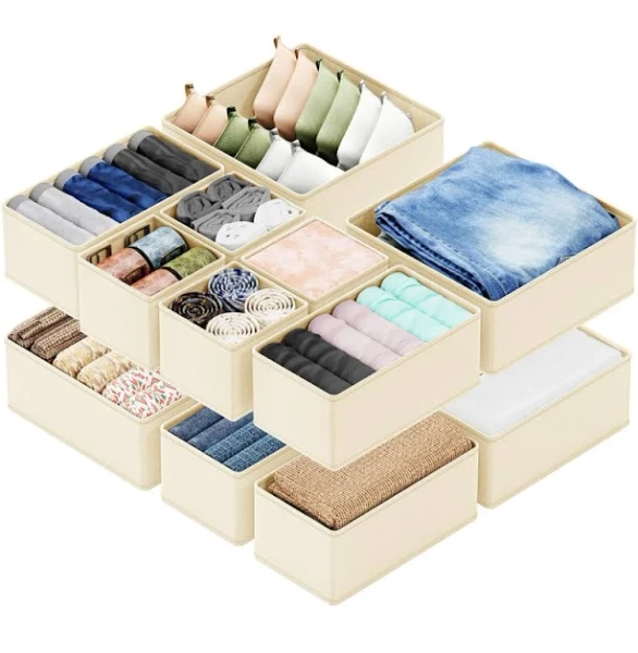 latitude run Drawer Organizer Clothes, 12 Pack Dresser Organizer Bins For Nursery, Closet Organization And Storage Dividers