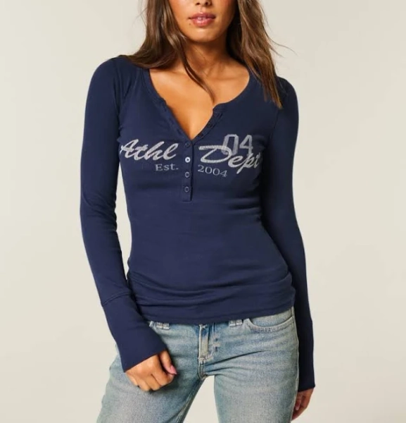 Women's Graphic Henley