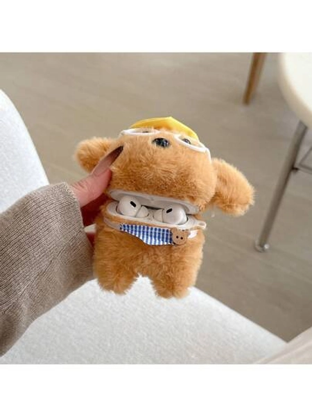 Adorable 3D Puppy Plush Earphone Case For Pro/3rd Gen/Pro 2/4th Gen/1st/2nd Gen, Cute Puppy Earphone Cover