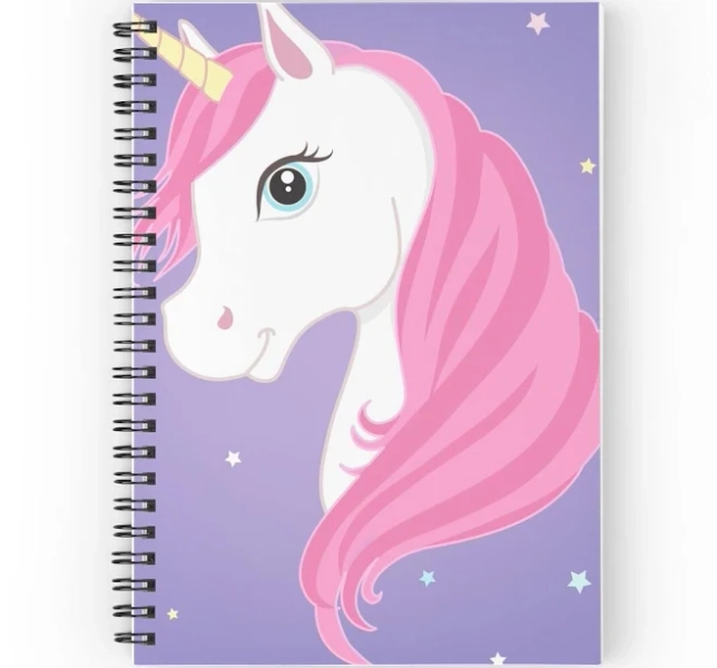 Pink & Purple Unicorn Unicorn Spiral Notebook by newburyboutique