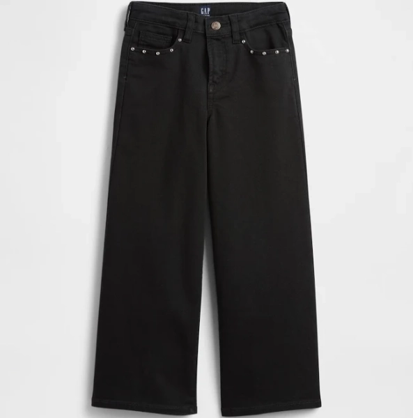 Gap Factory Girls' Kids High Rise Wide-Leg Ankle Jeans