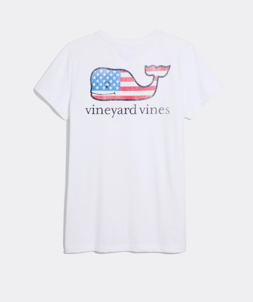 Women's Flag Whale Short-Sleeve Pocket Tee